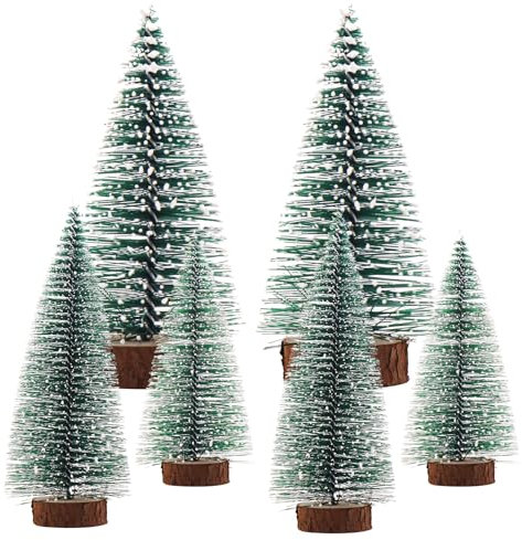 Horuili® Albero di Natale In Miniatura, 6 Pezzi Mini Albero di Natale Artificiale, Alberi Artificiali Verdi, Decorazione Natalizia Fai da Te, Per Natale, Capodanno, Festa, Tavolo, Finestra