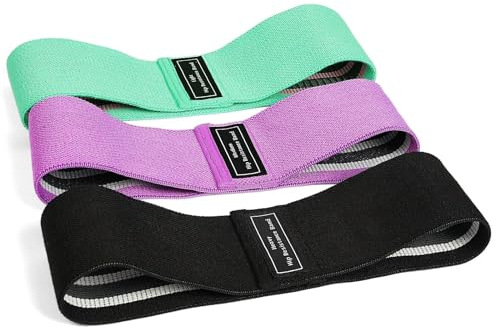 flintronic Fabric Resistance Bands, Exercise Bands Set of 3, Non-Slip Booty Bands with 3 Resistance Levels, Workout Fitness Bands for Hips & Glute, Women/Men/Beginners/Yoga, Strength Training