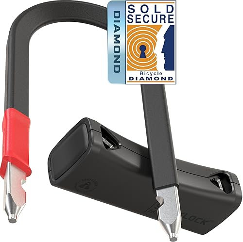 SeatyLock Mason Bike U Lock - Patented Heavy Duty Anti Theft Sold Secure Diamond Rated Bike ULock - High Security Bicycle Lock with Key for Electric and City Bikes (18CM)