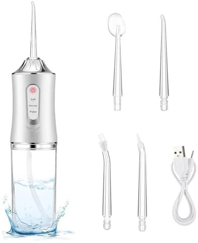 ADDLIVE Jet Dentaire Hydropulseur Portable, Irrigateur Oral Detartreur Dentaire, 3 Modes et 4 Buses Capacité de 220 ml IPX7 Étanche, Hydropulseur Dentaire, Hydropulseurs et Irrigateurs