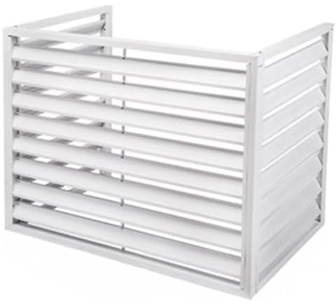 Cache Climatiseur Exterieur Aluminium, Couverture De Climatiseur Extérieur, Écran De Clôture For Climatiseur, Protection De Unité Extérieur Pour Pompe À Chaleur (White, 3 Sides)