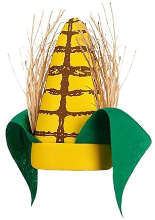 Mais Kostüm Hut,Plüsch Maiskolben Hut | 11 Zoll grüne Blätter braune Schalen Maiskolben Essen Hut Bekleidung - Cosplay Neuheit Erwachsene Lustige Essen Hut Lebensmittel Thema Party Kostüm Zubehör