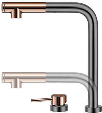 XJTNLB Robinet Cuisine Gris Pistolet Sous Fenetre Mitigeur Cuisine avec Douchette Orientable 360° Robinet Cuisine Inox Mitigeur Camping Car