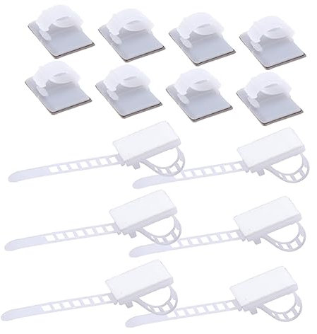 Angoily Adjustable Cable Tie Fixer Adhesive Back White 50 Pack Wire Tie Holder for Cord Management