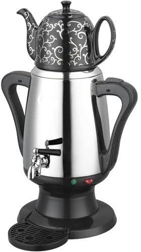 LBMED 4L Elektrischer Türkischer Teebereiter, Elektrischer Türkischer Kaffeebereiter Aus Edelstahl Mit 1L Teekannenkapazität, Automatischer Temperaturregelung Und Abschaltfunktion, Gesunder