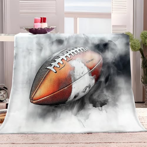 American Football rökgrå gosig filt fleecefilt grå fluffig filt varm mjuk sofffilt, vardagsrum överkast soffa, levande filt för vuxna barn baby 150 x 200 cm