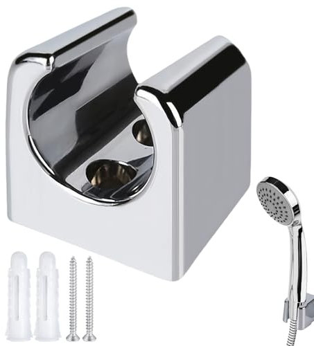 Supporto Soffione Doccia Universal, Supporto Doccetta, Staffa Supporto Doccia con Viti, Lega di Zinco, Supporto Doccia a Mano a Parete, Compatibile con la Maggior Parte delle Docce