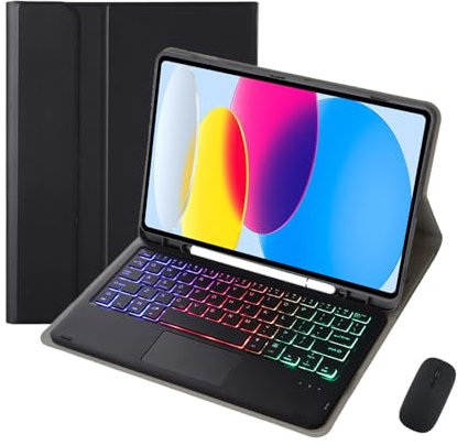Teclado para iPad Air 3ª generación 10,5 Pulgadas 2019 ; para iPad Pro 10,5 Pulgadas 2017, Funda Teclado Desmontable con Soporte para S Pen,Funda Teclado retroiluminada 7 Luces