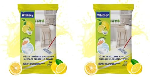 Whitney Large Floor/Surface Lemon Wipes | Pack of 40
