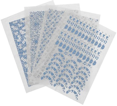 DOITOOL 4blätter Teiliges Unterglasur-blumenpapier Für Keramik Tonscheiben Und Porzellan DIY-transferpapier Glasiertes Reißfestes Dekorationspapier Für Töpferarbeiten Und Kreative Bastelpr