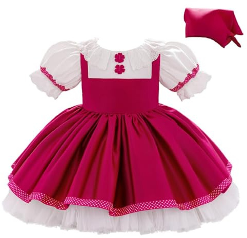 Lito Angels Costume Dirndl Bavarese per Neonata, Rosa, 6-9 Mesi 74