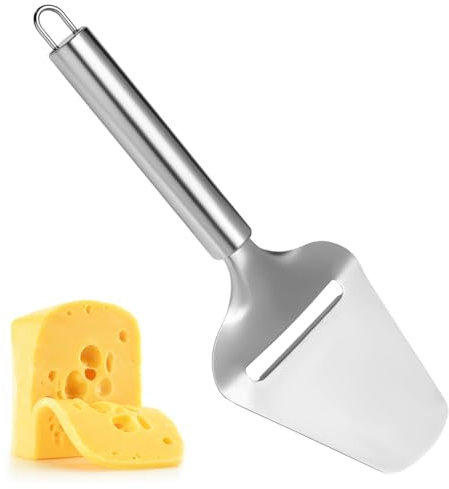1 Pcs Cheese Slicer, Multi-Functional Manual Cheese Cutter, Stainless Steel Cheese Grater Peeler Tool for All Types Soft and Hard Cheese of Cheese, Kitchen Cooking (Silver)