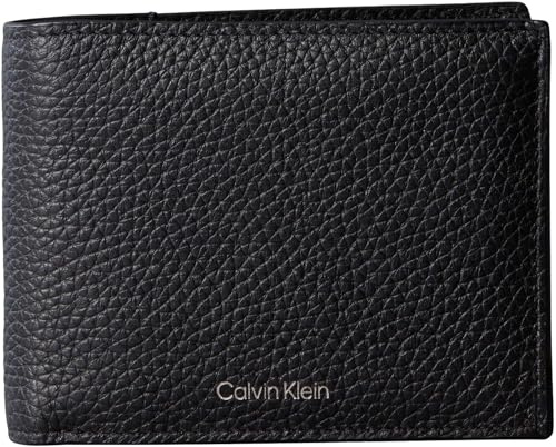 Calvin Klein Herren Folienprägung Trifold W/Card LV04D1241G, Schwarz, Einheitsgröße