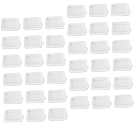 PACKOVE Platos De Papel De Pulpa De Caña De Azúcar Sostenibles 75 Unidades Rectangular Resistentes Al Calor Para Barbacoa Fiesta Exterior e Interior Uso Desechable Ecológico