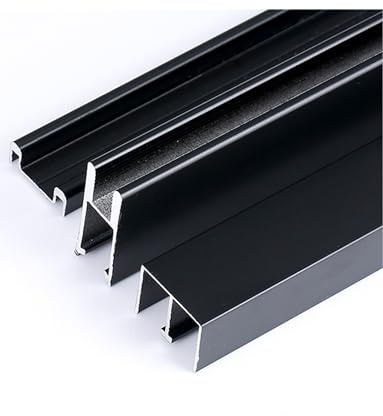 Plastic Sliding Door Track Set Thick Panels Screen Door Sliding Cabinet Door Track for Small Bypassing Multiple Doors Easy Quick Installation-5mm(Black,110cm)