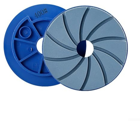 Hole Blue Resin Disc, Snail Lock Edge Grinding Wheel Polishing Pads, For Concrete Floor, Compatible With Automatic Edge Machines(Grit 400)