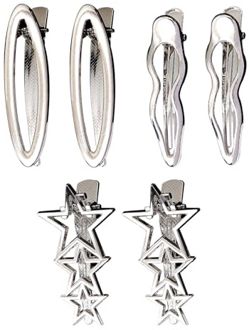 YIHAOH 6 Stücke Haarspangen Silber, Haarclips Damen, Haarklammer Silber, Haaraccessoires zum Fixieren von Abstehenden Strähnen Beim Schminken, Waschen Oder Bei Gesichtsbehandlungen