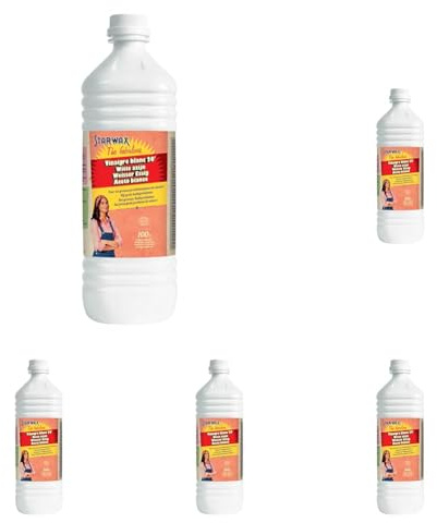 STARWAX THE FABULOUS - Vinaigre blanc Ménager - 20°C - Plus forte concentration - Détartre, Dégraisse, Détache, Désodorise - Fabriqué en France - 1L (Lot de 5)