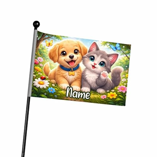 Ferocity Personalized Animal Bicycle Safety Flag with Pole for Kids with Name for Bike Trailer 120 cm Adjustable & Reflective Safety Pennant Bike Accessory for Scooter or Go-Karts [164]