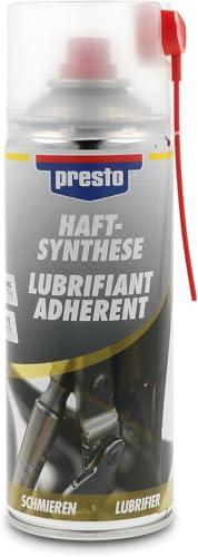presto Haft-Synthese Transparent 400 ml - Schmierfett Spray mit PTFE | Hohe Viskosität, O-Ring-neutral, PTFE-haltig, geräuschdemmend – schützt vor Abnutzung, Festklemmen & Witterungseinflüssen