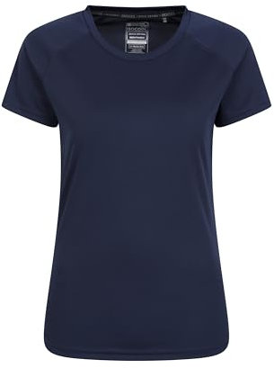 Mountain Warehouse Endurance Womens T-Shirt - IsoCool Ladies Top, UV Protection UPF30+ Tee, Breathable & High Wicking - for Spring Summer, Running, Travelling Navy (Plain) Women's Size 20