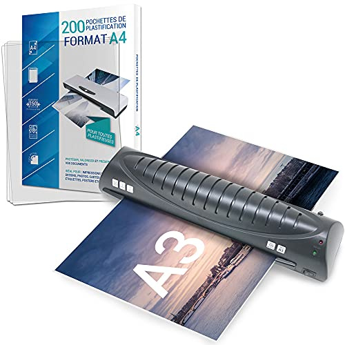Texet A78211-2X21V Pro Laminiergerät mit 200 Blatt DIN A4 schwarz