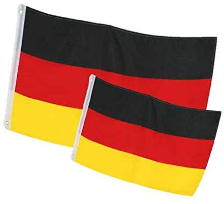 Deutschland Flagge 90x150 cm – Fahne Schwarz-Rot-Gold (90x150) | Fanartikel für EM, WM, Public Viewing, Fanmeile, Stadion und Fußballveranstaltungen