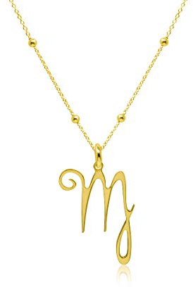 WANDA PLATA Collier Symboles du Zodiaque Vierge pour Femme Argent Sterling 925 Plaqué Or, Pendentif Horoscope Astrologie