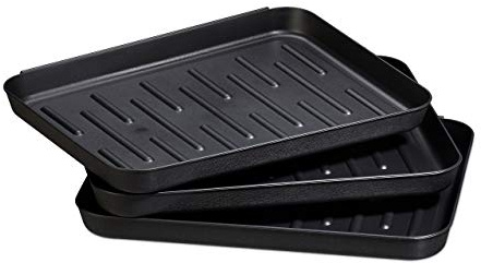 Relaxdays Schuhabtropfschale 6er Set, Schuhwanne aus Kunststoff, schwarz | für 6 Paar Schuhe, Ablage HxBxT 3 x 35 x 27 cm