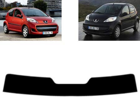 Sonnenblendstreifen für-Peugeot 107 5-Türen 2005-2014 Passgenaue Tönungsfolie (20% Schwarz)