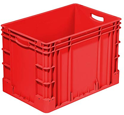 Eurobehälter 600x400x420 mm (LxBxH) | stapelbar | Wände und Boden geschlossen | Mit Handgriff | 30 Liter | aus PP-C | Premium-Qualität Made in Germany Farbe rot