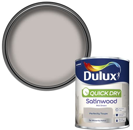 Dulux Schnell trocknende Satinholzfarbe, perfekt taupe, 750 ml