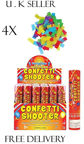 Party Time Multicolour Paper Confetti Shooter (20cm) Pack of 4