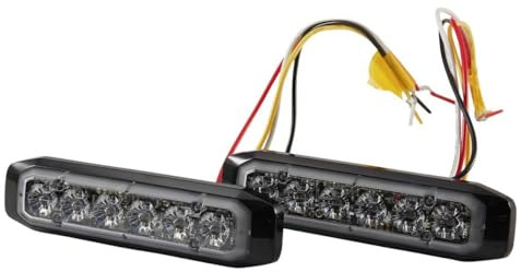 HELLA 2XD 014 562-811 LED-Luz de aviso, de destellos - BST-Slim - 12/24V - rojo/azul - montaje exterior/atornillado - transparente - rojo/azul - Conector: extremos de cable abiertos - Juego