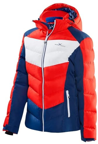 Black Crevice Damen Skijacke, rot/blau/weiß, 42