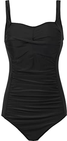 Aidotop Damen Einteilige Badeanzug Monokini Verstellbarer Schultergurt Badeanzüge Falten Bademode Schwimmanzug