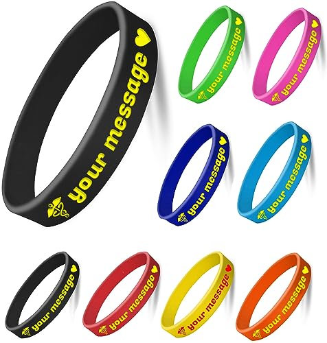 TEMEITE Cool Things Personalisierte Silikonarmbänder für Herren – Gummiarmbänder, 21 cm, 8 inches, Silikon, Nicht bekannt