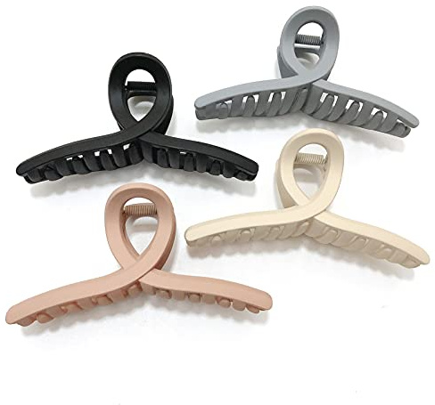 Nalodu 4.3 Inch Hair Claw Clips Large No Slip Big Matte Jaw Butterfly Clip for Thin Fine Thick Hair Women, 4 Pack