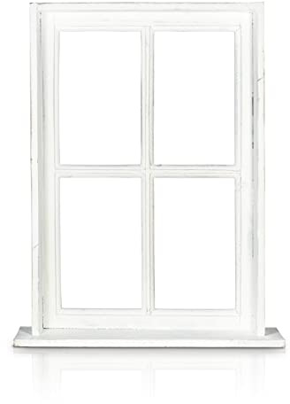 Blümelhuber Finestra decorativa vintage in stile rustico con cornice e ripiano – da appendere o appoggiare