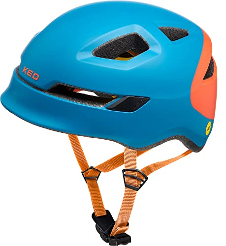 KED Pop II Kinder Fahrradhelm Mit Optimierter Passform Und LED Rücklicht – Verbesserte Belüftung Für Mehr Komfort Und Sicherheit | Farbe: Petrol Orange Matt | Größe: 52-56 (M)