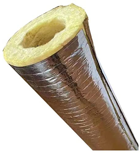 Manguito de Tubo de Aislamiento Térmico, Coquilla Aislante de Papel de Aluminio Autoadhesivo, Anticongelante Y Anti-condensación, Lana de Roca, Conducto de Chimenea Tubo de Aislamiento, 30mm/50mm