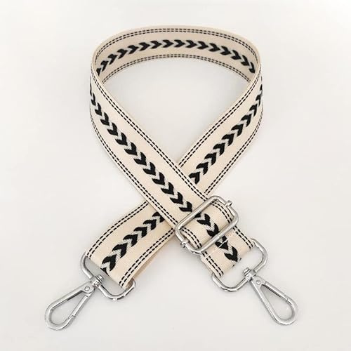 Taschengurt Verstellbar Schulterriemen für Taschen 80-130cm mit Karabiner 3,8cm Breit Schultergurt Trageriemen Umhängegurt DIY Zubehör für Tasche Handtaschen für Damen und Herren,Beige