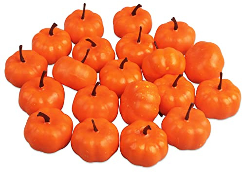 Songjum 20 Stück Mini Künstliche Kürbisse Sehr Realistisch Kunststoff Kürbisse Herbstdeko Kürbisse für Herbst-Hochzeit Halloween Thanksgiving Tischplatte Herbst-Ernte-Dekorationen
