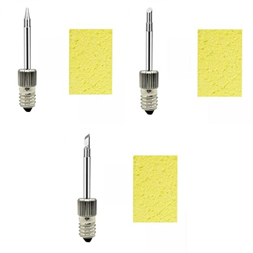 LOVIVER 3 Stück Lötspitzen Ersatz, E10-Schnittstellenbatterie, Ersatz Lötspitzen Soldering Tips zum Löten, Soldering Station Zubehör, Wiederaufladbare USB-Profi-Lötnadelspitzen, 50mm