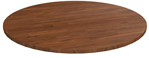 WIFESE Runde Tischplatte Dunkelbraun Couchtisch Esstisch Holzplatte Massiv Multiplex Platte KüChenarbeitsplatte Holzplatte Rund Tabletop Tischplatte Eiche Ø90x1,5 cm Behandeltes Eichenholz