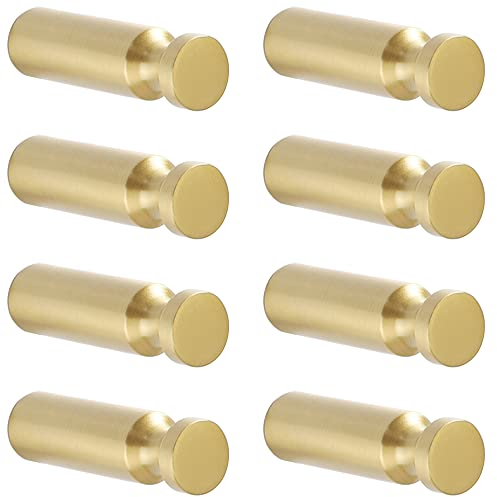 ZAZOLI Kleiderhaken 8 Stück Gold Garderobenhaken, Vintage Gebürstetes Messing Handtuchhaken, Haken Garderobenhaken mit Schrauben für Badezimmer Küche Büro Wohnzimmer (Color : G)