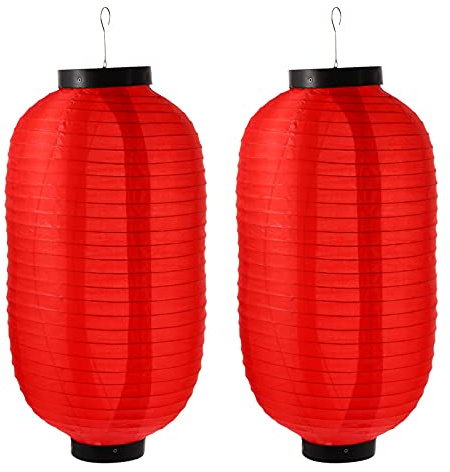 BESPORTBLE Farol De Estilo Japonés Tradicional 2 Farolillos De Seda Chinos - Lámpara Colgante Festiva Plegable