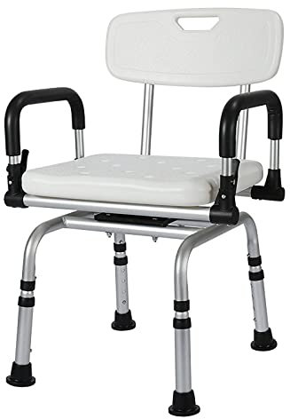 THREMA Asientos de Ducha de bañera Ajustables en 4 Posiciones, Asiento de Ducha, Silla de Ducha Redonda giratoria de 360 ​​°, Carga máxima 180 kg, para Ancianos, Mujeres Embarazadas, discapacitados