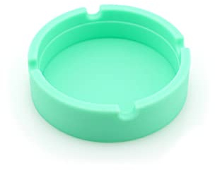 lmoikesz Cendrier Silicone résistant à la température cendrier Portable support de Table réutilisable voyage bureau voiture bouteille Pad tapis antidérapant fendu, Vert menthe