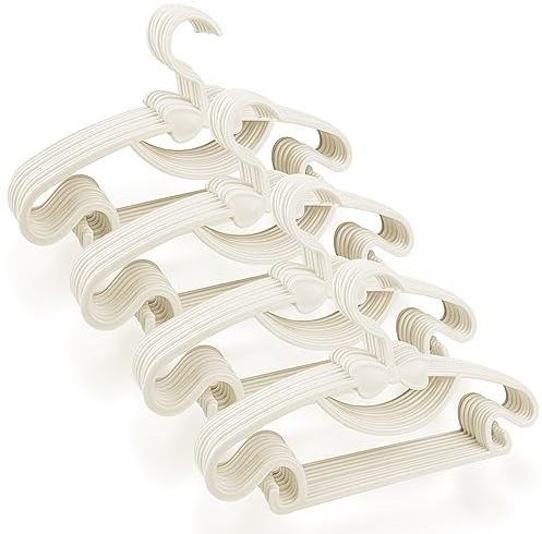 Magrimaxio 40 Pezzi Grucce Appendiabiti Bianco, Grucce Neonato Antiscivolo 29.7cm, Appendiabiti Bambini Plastica, Appendini Bambini Unisex, Hanger per Guardaroba Neonati